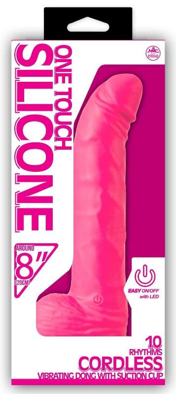 One Touch Silicone 8 Vibrator Pink - - Realistic Dildos