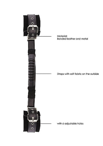 Ouch and Bonded Leather Wrist Cuffs with Handle - Cuffs and Restraints
