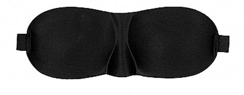 Black and White Satin Curvy Eye Mask by Shots Toys - Masks And Blindfolds