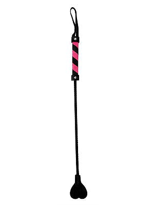 Heart Leather Crop Bondage Whip by Shots Toys - Whips And Crops