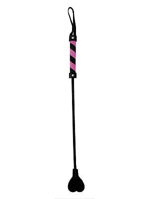 Heart Leather Crop Bondage Whip by Shots Toys - Whips And Crops