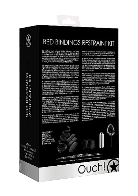 Ouch! Bed Bindings Restraint Kit Black - - Cuffs And Restraints