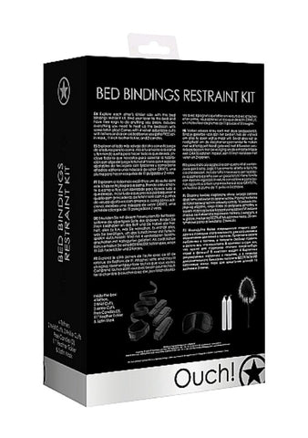 Ouch Bed Bindings Restraint Kit Black by Shots Toys - Cuffs and Restraints