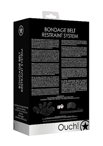 Ouch! Bondage Belt Restraint System by Shots Toys - Cuffs and Restraints
