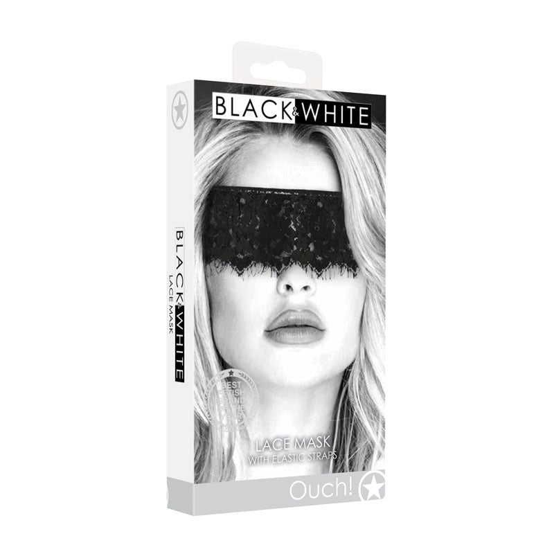 OUCH! BW Lace Mask With Elastic Straps - - Masks And Blindfolds