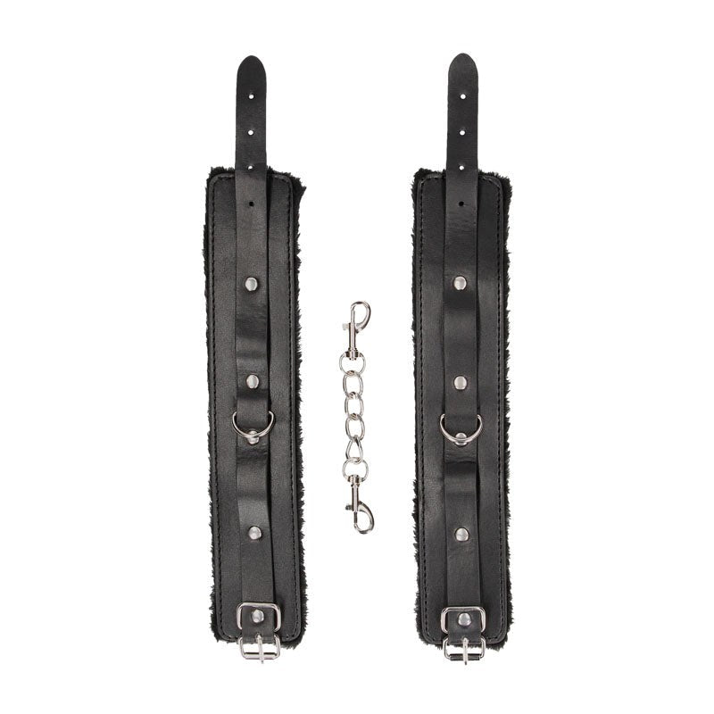 OUCH! BW Plush Bonded Leather Ankle Cuffs - - Collars And Cuffs