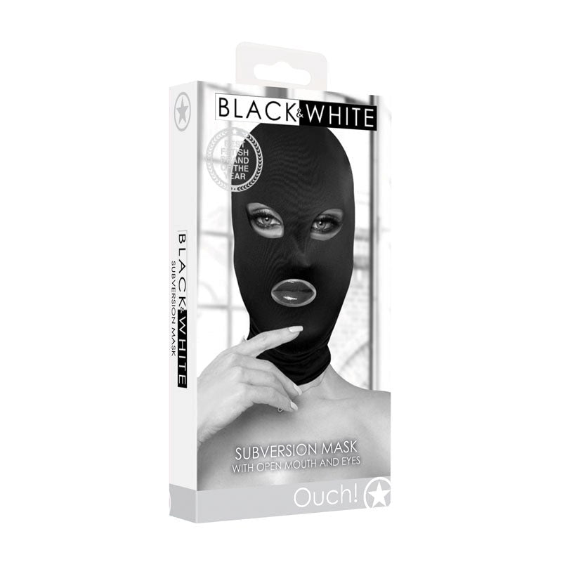 OUCH! BW Subversion Mask With Open Mouth - - Masks And Blindfolds