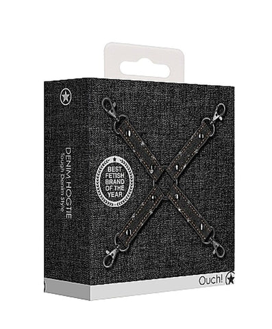 Ouch Denim Hogtie Black Bondage Restraints by Shots Toys - Cuffs and Restraints