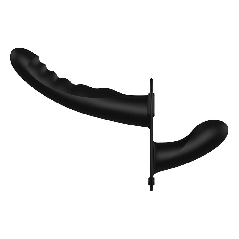 OUCH! Dual Silicone Ribbed Strap-On - - Realistic Dildos