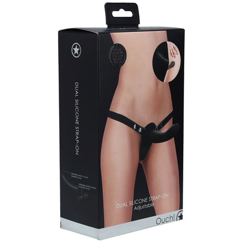 Ouch Dual Silicone Strap On by Shots Toys - Strap On Sextoys