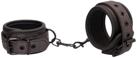 Ouch Elegant Wrist Cuffs Leather by Shots Toys - Cuffs and Restraints