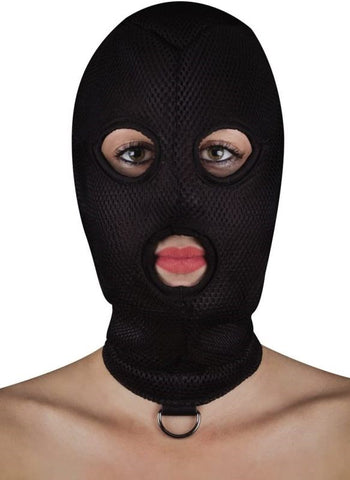 Ouch! Extreme Mesh Balaclava with D-Ring by Shots Toys - Masks And Blindfolds