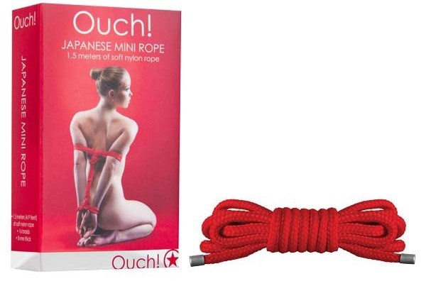 Ouch! Japanese Mini Rope 1.5m Red - - Collars And Cuffs