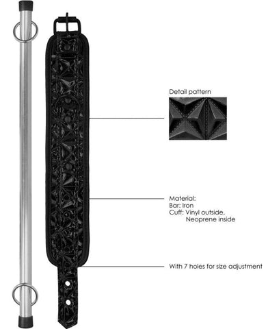 Ouch Luxury Spreader Bar Bondage Spreader by Shots Toys - Spreaders and Hangers