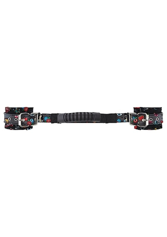 OUCH! Printed Handcuffs with Handle - Old School - - Collars And Cuffs