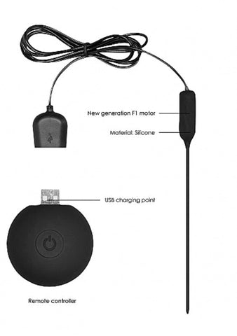 Ouch Silicone Rechargeable Vibrating Plug With Control - Penis Plugs