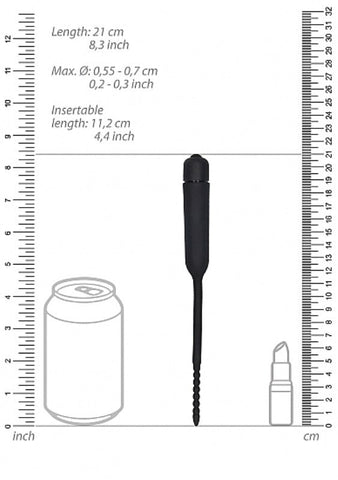 Ouch Silicone Vibrating Bullet Plug With Beaded Tip - Penis Plugs