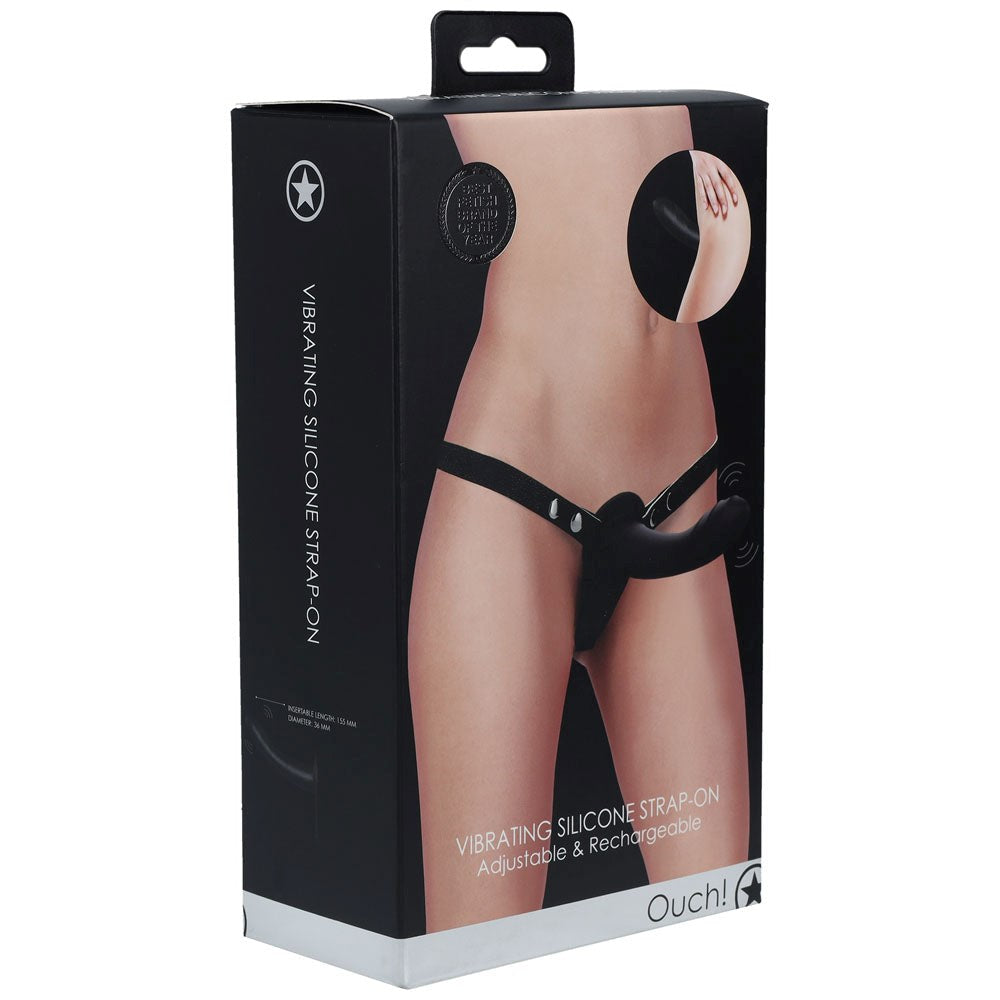 OUCH! Vibrating Silicone Strap-On - - Strap On Sextoys