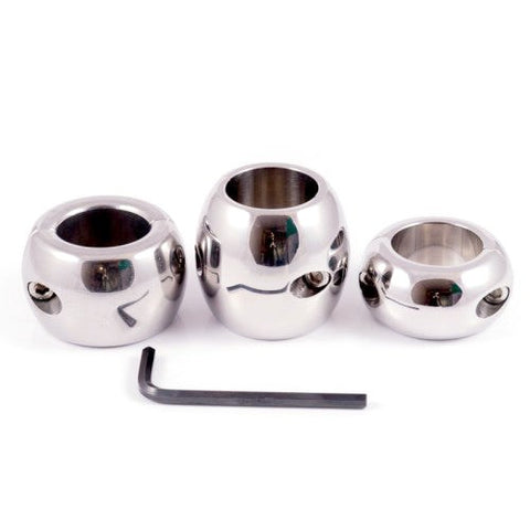 Oval Ball Steel Stretcher Weights by Hells Couture - Ball and Cock Toys
