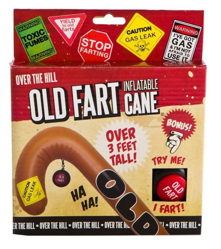 Over the Hill Old Fart Inflatable Cane - - Bachelorette and Bucks