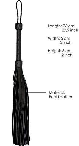 Pain Heavy Leather Tail Flogger by Shots Toys - Whips And Crops