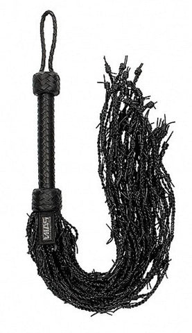 Leather Barbed Wire Flogger by Shots Toys - Whips And Crops