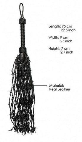 Leather Barbed Wire Flogger by Shots Toys - Whips And Crops