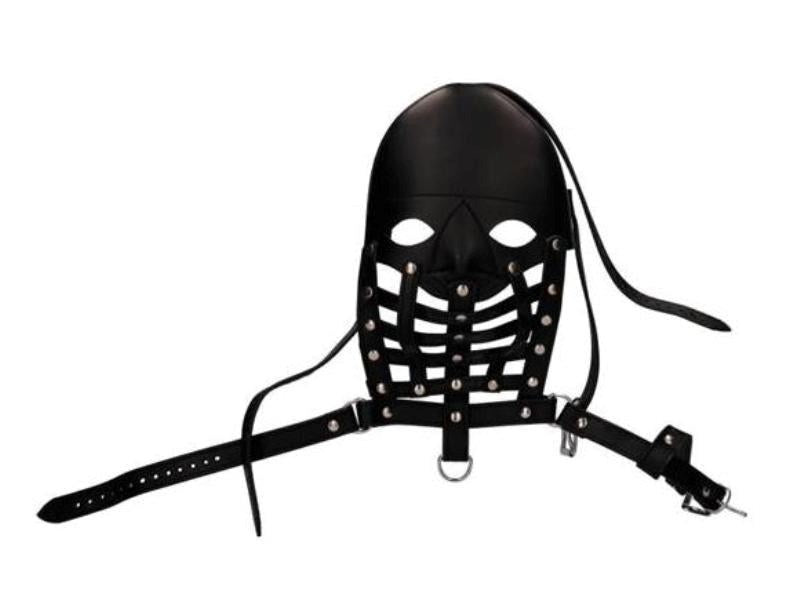 Pain Leather Male Mask - - Bondage Hoods