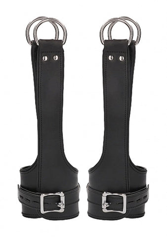 Pain Leather Suspension Wrist Cuffs by Shots Toys - Cuffs and Restraints