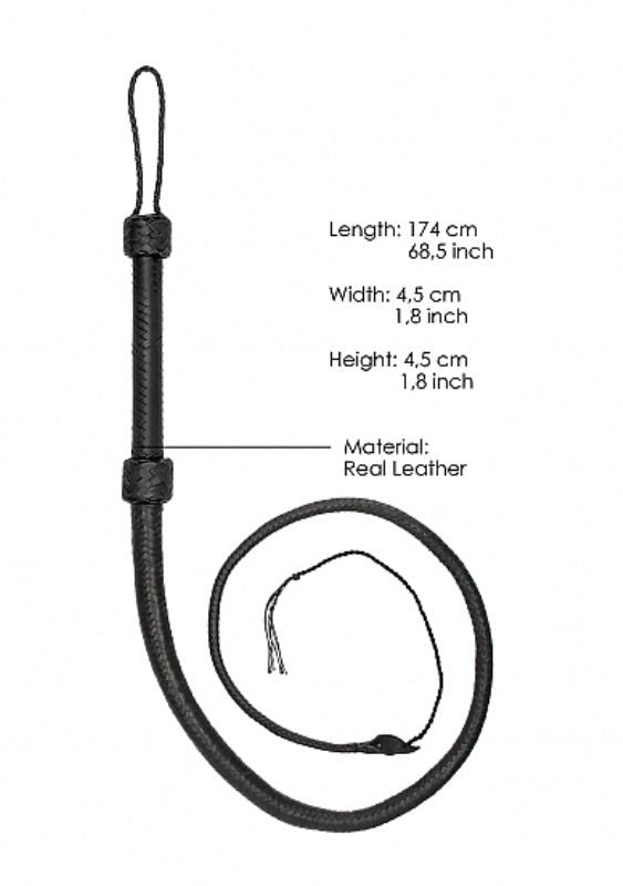 Pain Real Leather Bullwhip - - Whips And Crops