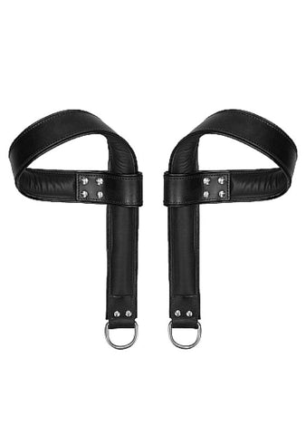 Pain Saddle Leather Suspension Cuffs by Shots Toys - Cuffs and Restraints