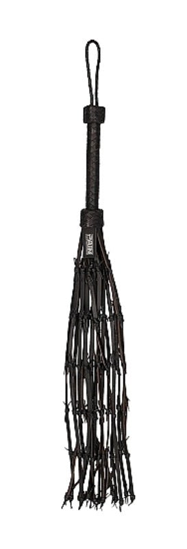 Pain Saddle Leather with Barbed Wire Flogger - - Whips And Crops