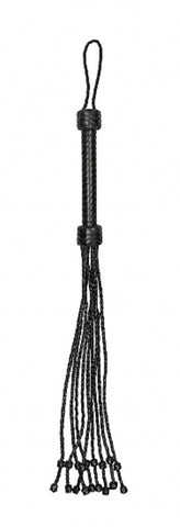 Pain Short Leather Braided Flogger by Shots Toys - Whips And Crops