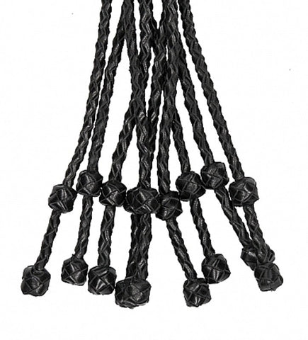 Pain Short Leather Braided Flogger by Shots Toys - Whips And Crops