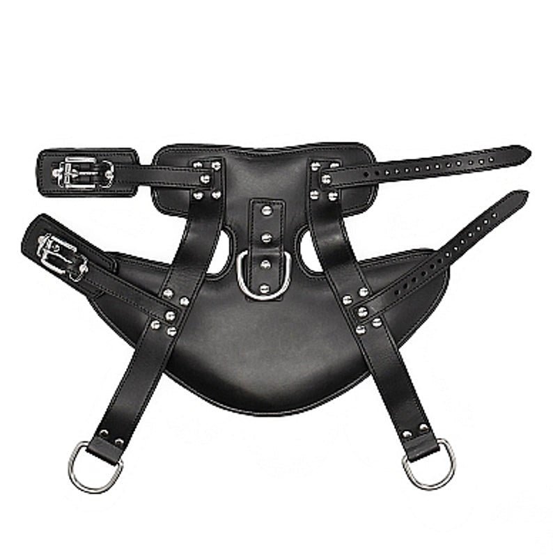 Pain Wrap-Around Leather Suspension Ankle Cuffs - - Cuffs And Restraints