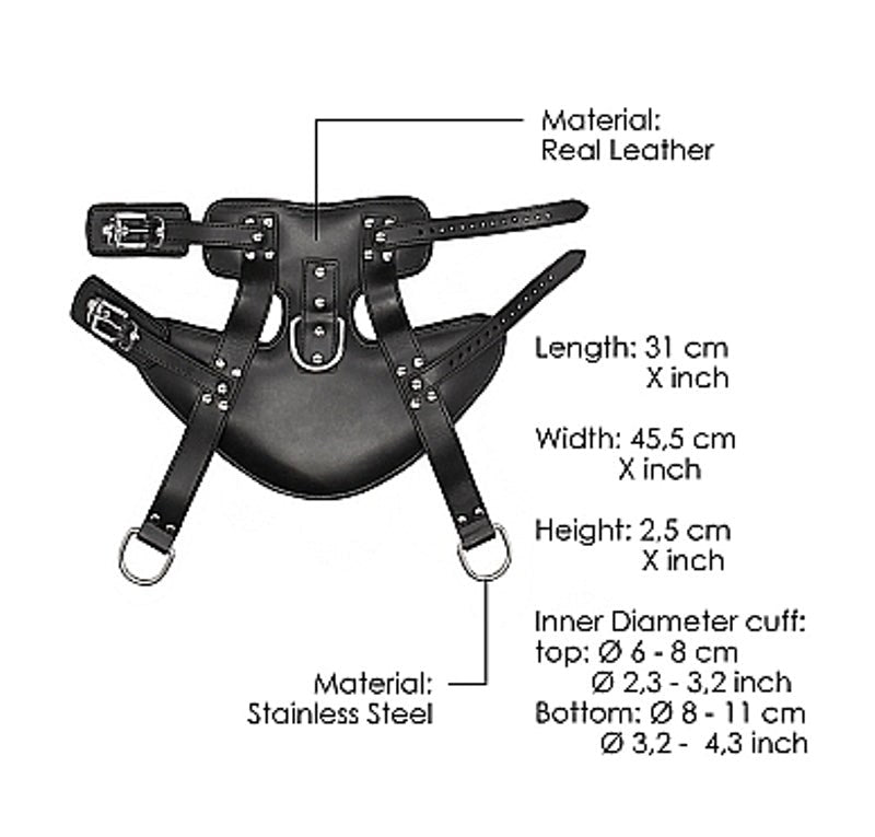 Pain Wrap-Around Leather Suspension Ankle Cuffs - - Cuffs And Restraints