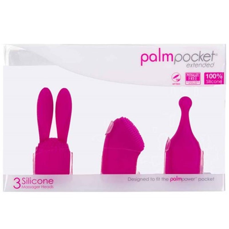 Palm power Pocket Extended Silicone Attachment Set - - Vibrator Accessories