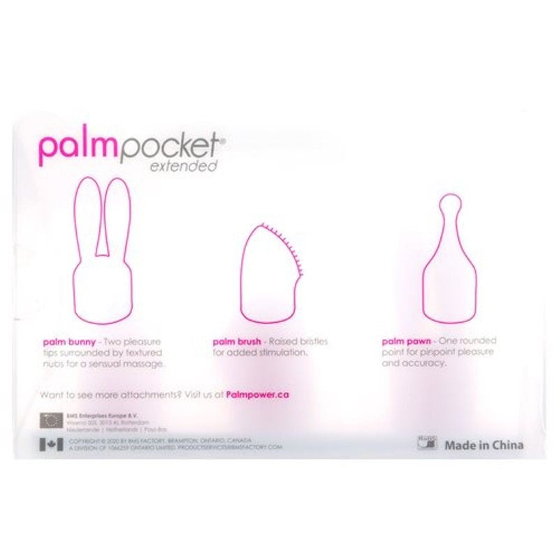 Palm power Pocket Extended Silicone Attachment Set - - Vibrator Accessories