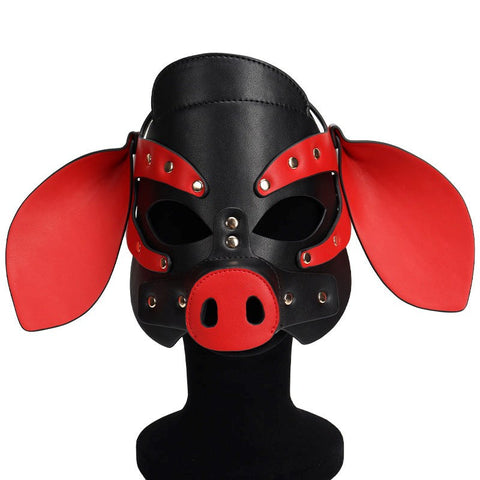 Pig Leather Bondage Hood by BDStyle - Bondage Hoods