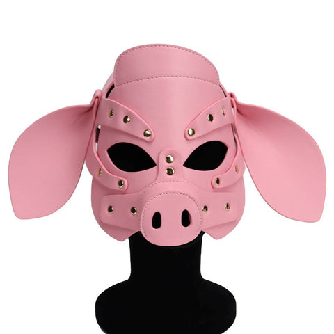 Pig Leather Bondage Hood by BDStyle - Bondage Hoods
