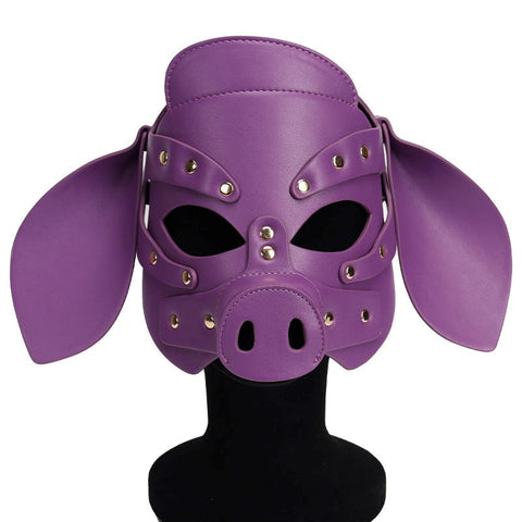 Pig Leather Bondage Hood by BDStyle - Bondage Hoods