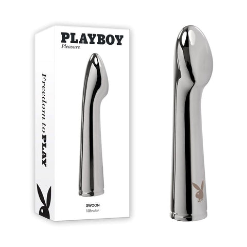 Playboy Pleasure SWOON USB Rechargeable Vibrator - Metal Vibrators
