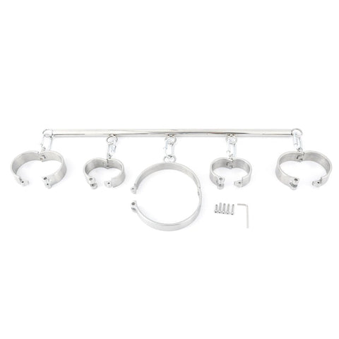 Plug key steel cuffs and collar spreaders by BDStyle - Spreaders and Hangers