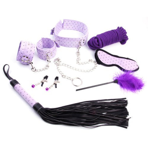 Plush sm bondage kit 7 pcs purple by BDStyle - Bondage Kits