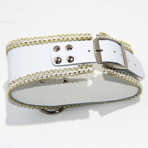 Posture Collar in White with O Ring Heavy by BDStyle - Fancy Dress Ups