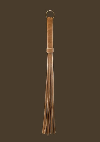 Premium Bonded Leather Whip Brown by Shots Toys - Whips And Crops