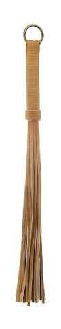 Premium Bonded Leather Whip Brown by Shots Toys - Whips And Crops