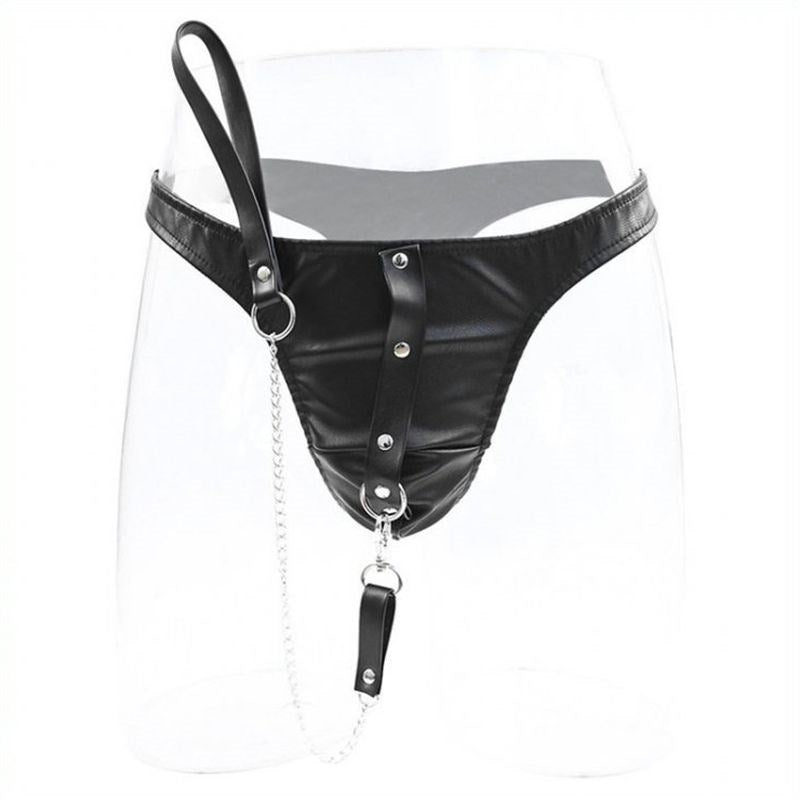 PU Panty With Lead - - Cuffs And Restraints