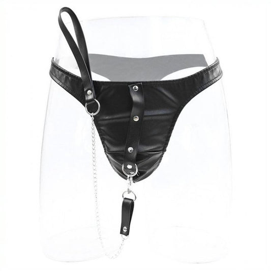 PU Panty With Lead - - Cuffs And Restraints