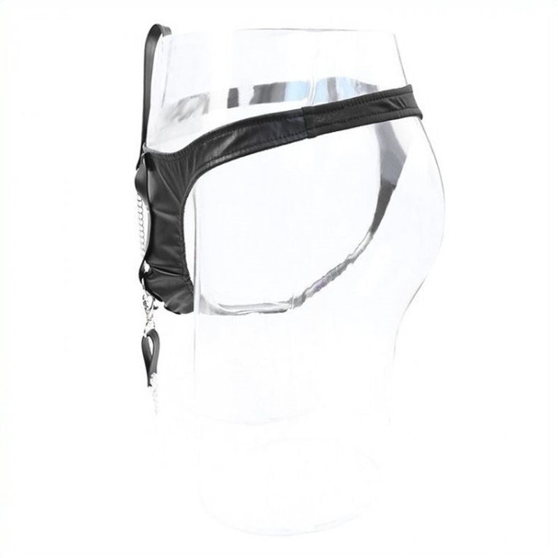 PU Panty With Lead - - Cuffs And Restraints